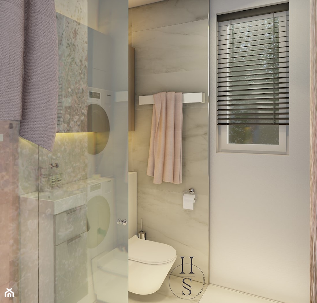 Łazienka z różową mozaiką - zdjęcie od Honest Studio projektowanie wnętrz - Homebook