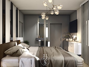 Sypialnia z wydzieloną garderobą - zdjęcie od Honest Studio projektowanie wnętrz