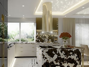 Kuchnia z jadalnią w stylu Glamour - zdjęcie od Honest Studio projektowanie wnętrz