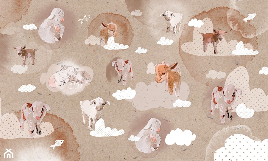 Goats - wzór muralu / tapety - zdjęcie od Double Room
