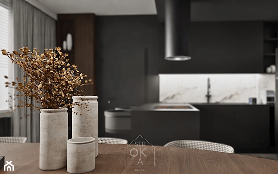 Projekt Salonu z aneksem kuchennym - zdjęcie od Stroka Design Architekt Wnętrz Projektowanie & Home Staging
