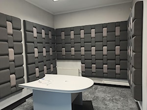 Panele tapicerowane na ścianę w pokoju do nagrań Radio Radom - zdjęcie od Meblesid