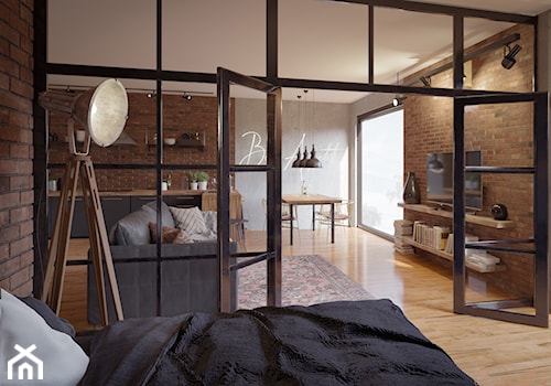 Sypialnia w stylu loftowym. - zdjęcie od Wiecha Studio