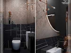 Mała łazienka w czerni - zdjęcie od Teraz Wnętrze Studio Projektowe Joanna Andruszko