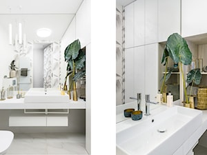 Toaleta z wielkim lustrem. - zdjęcie od Marta Kapłan Architekt