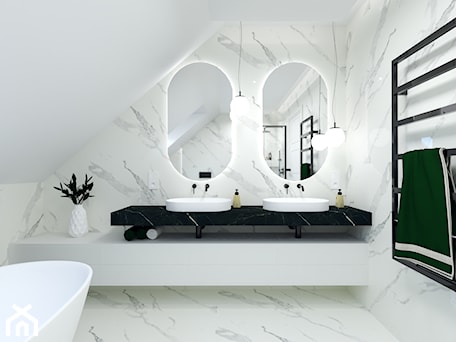 Aranżacje wnętrz - Łazienka: Biało czarna łazienka - Z-ARCHITEKTEM architektura i wnętrza. Przeglądaj, dodawaj i zapisuj najlepsze zdjęcia, pomysły i inspiracje designerskie. W bazie mamy już prawie milion fotografii!