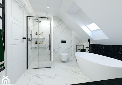 Biało czarna łazienka - zdjęcie od Z-ARCHITEKTEM architektura i wnętrza