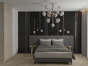 Projekt domu w Gliwicach - Sypialnia, styl nowoczesny - zdjęcie od VISIGNTERIO Projektowanie wnętrz