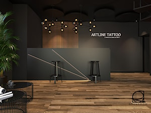 Projekt recepcji i poczekalnie w studio tatuażu - zdjęcie od Open Room Projekty Wnętrz
