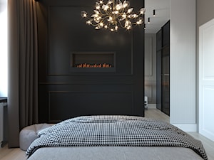 Luksusowa sypialnia z garderobą i biokominkiem - zdjęcie od Open Room Projekty Wnętrz