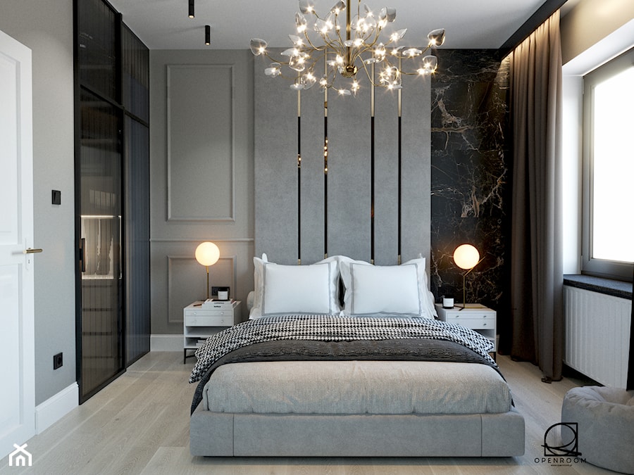 Luksusowa garderoba przy sypialni - zdjęcie od Open Room Projekty Wnętrz