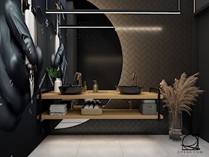 Łazienka nowoczesna w ciemnych barwach - zdjęcie od Open Room Projekty Wnętrz