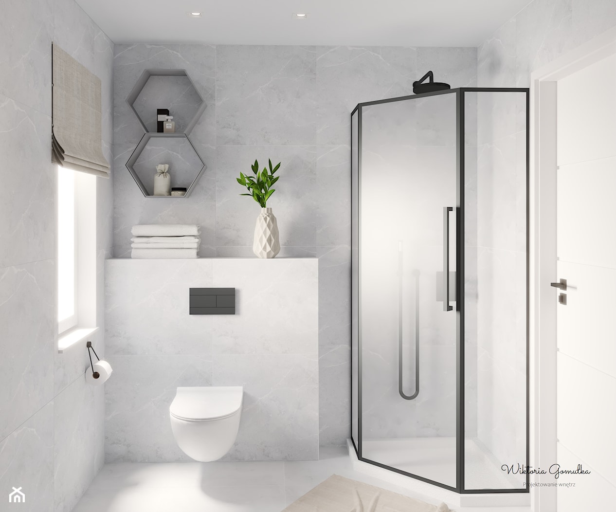 Mała jasna łazienka - zdjęcie od gomulkadesign - Homebook