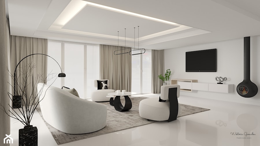 Jasny salon w apartamencie - zdjęcie od gomulkadesign