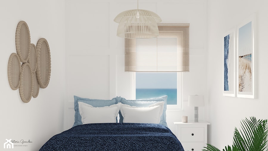 Nadmorska sypialnia w stylu Hampton - zdjęcie od gomulkadesign