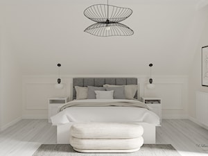 Czarnobiała klasyczna sypialnia - zdjęcie od gomulkadesign