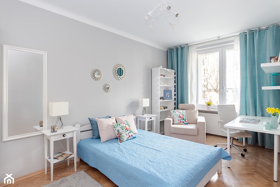 Home Staging mieszkania dwupokojowego (najem długoterminowy) - Sypialnia, styl tradycyjny - zdjęcie od Homestagerkawarszawa