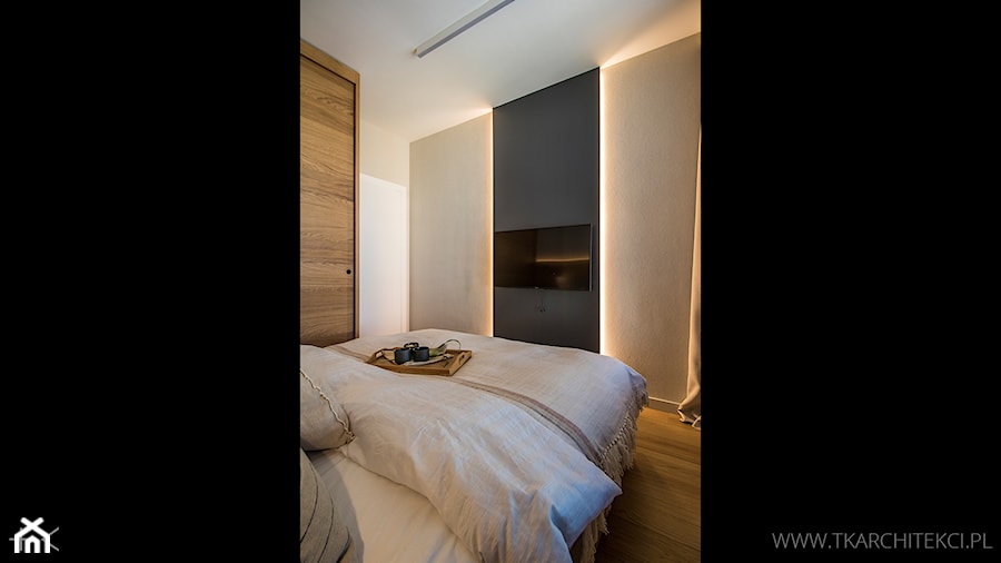 Mieszkanie 54 m2 - Sypialnia, styl nowoczesny - zdjęcie od TK Architekci