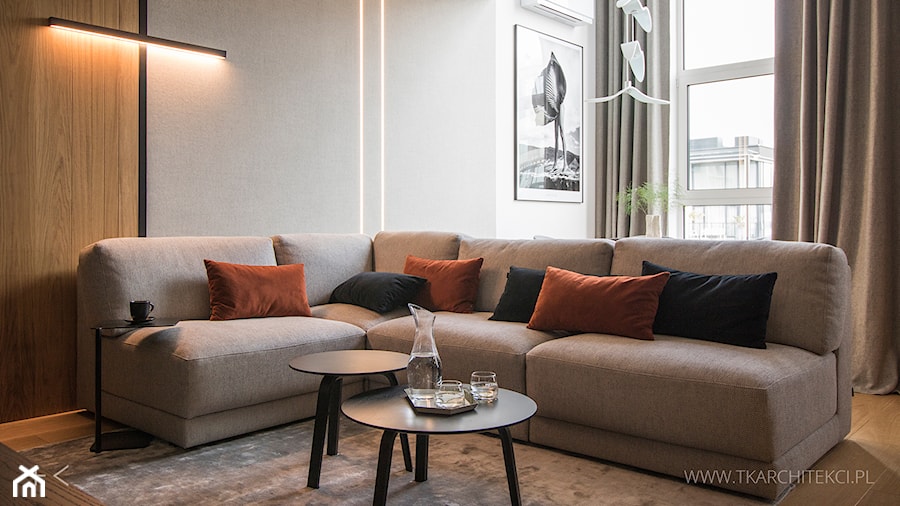 Przytulny Apartament - Salon, styl nowoczesny - zdjęcie od TK Architekci