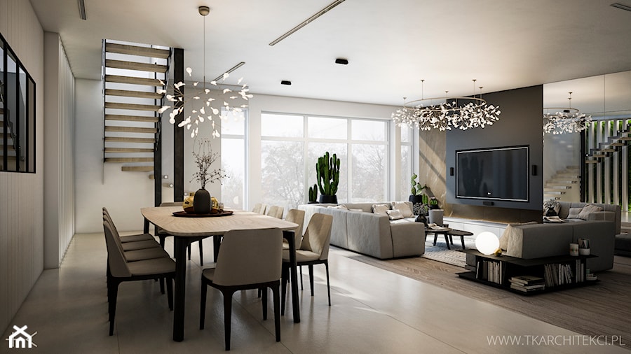 Mieszkanie 260 m2 - Salon, styl nowoczesny - zdjęcie od TK Architekci