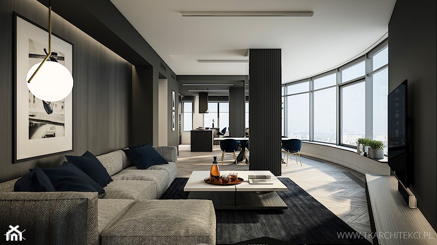 Apartament 180 m2 - Salon, styl nowoczesny - zdjęcie od TK Architekci