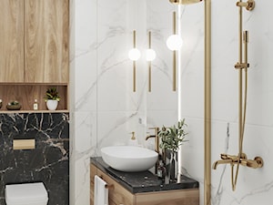 Łazienka w marmurze ze złotym akcentem - zdjęcie od Somnia Studio Architektura Wnętrz