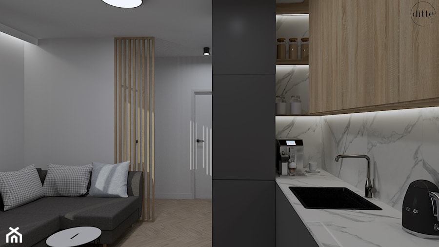 Mieszkanie 36m2 - Kuchnia, styl nowoczesny - zdjęcie od DITTE design