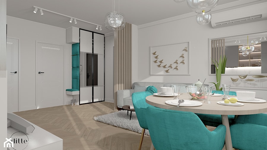 Mieszkanie 52 m2 - Salon, styl nowoczesny - zdjęcie od DITTE design