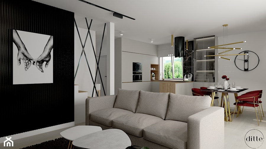 Parter domu w stylu nowoczesnym - Salon, styl nowoczesny - zdjęcie od DITTE design