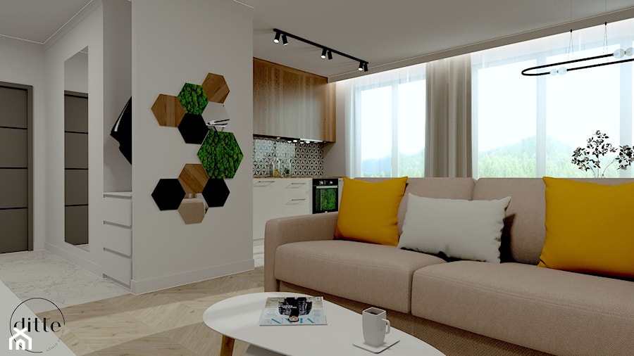 Mieszkanie 42 m2 - Salon, styl nowoczesny - zdjęcie od DITTE design