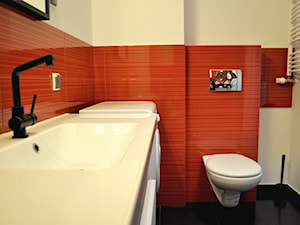 GREY & RED FLAT - Łazienka, styl minimalistyczny - zdjęcie od biscuit PROJEKT