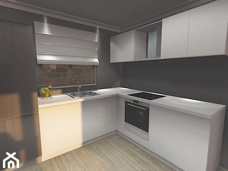 Aranżacje wnętrz - Kuchnia: KITCHEN & LIVING ROOM & HALL - Kuchnia, styl minimalistyczny - biscuit PROJEKT. Przeglądaj, dodawaj i zapisuj najlepsze zdjęcia, pomysły i inspiracje designerskie. W bazie mamy już prawie milion fotografii!