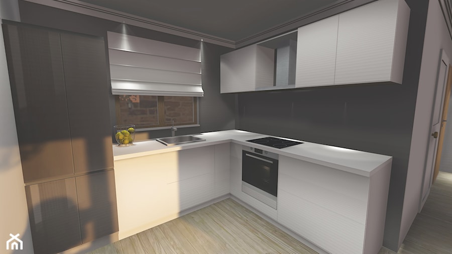 KITCHEN & LIVING ROOM & HALL - Kuchnia, styl minimalistyczny - zdjęcie od biscuit PROJEKT