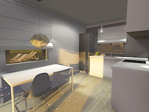 KITCHEN & LIVING ROOM & HALL - Kuchnia, styl minimalistyczny - zdjęcie od biscuit PROJEKT