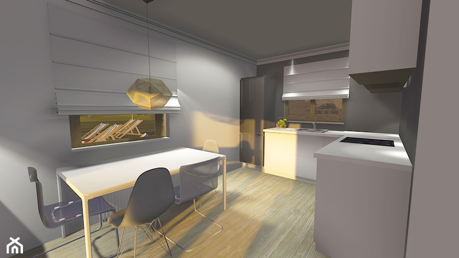 KITCHEN & LIVING ROOM & HALL - Kuchnia, styl minimalistyczny - zdjęcie od biscuit PROJEKT