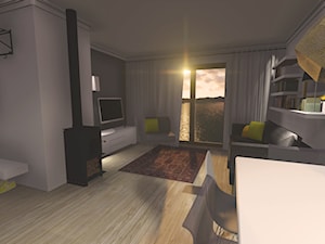 KITCHEN & LIVING ROOM & HALL - Salon, styl nowoczesny - zdjęcie od biscuit PROJEKT