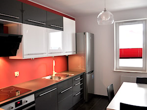GREY & RED FLAT - Kuchnia, styl nowoczesny - zdjęcie od biscuit PROJEKT