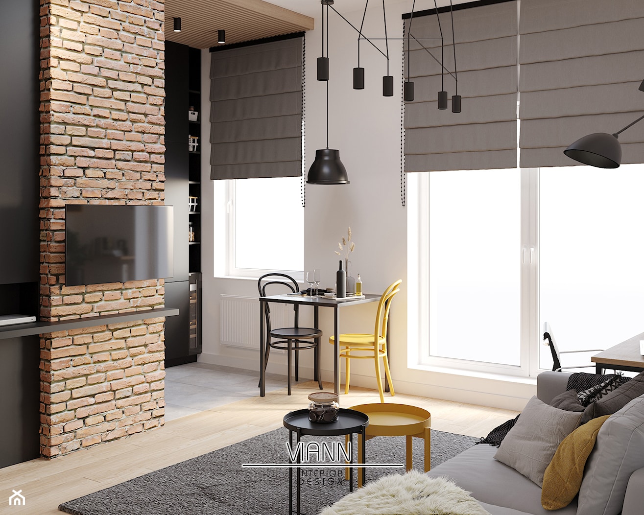 Dobrze naświetlony salon w stylu Skandynawskim - zdjęcie od VIANN Interior Design - Homebook