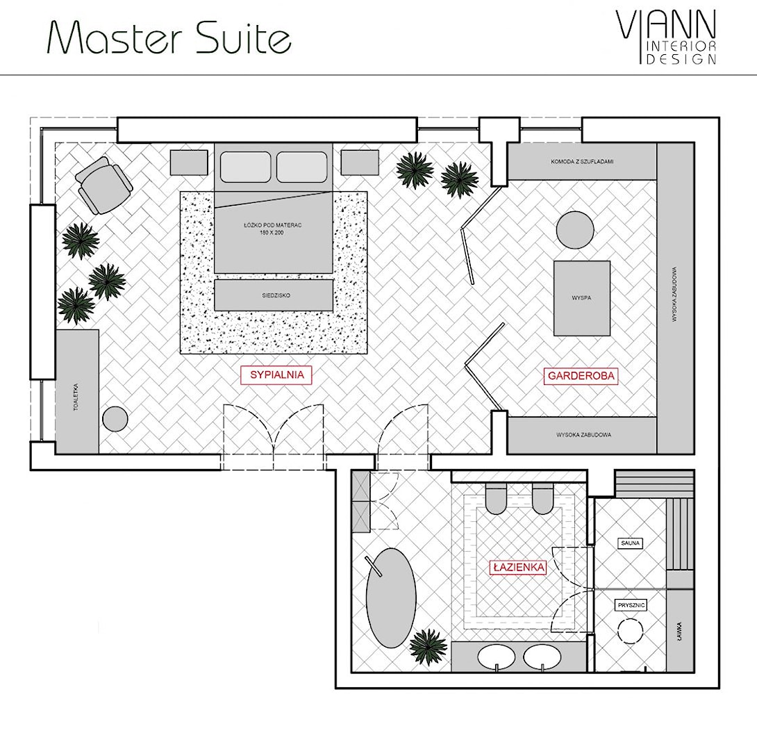 Master Suite w klimacie buduarowym - zdjęcie od VIANN Interior Design - Homebook