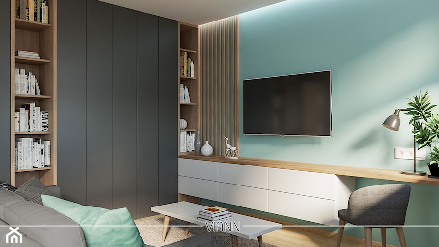 Skandynawsko z kolorem - mieszkanie w Jaworznie - zdjęcie od VIANN Interior Design