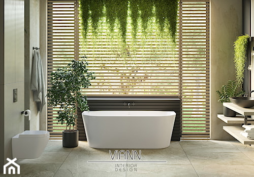 Łazienka z dużym oknem - zdjęcie od VIANN Interior Design