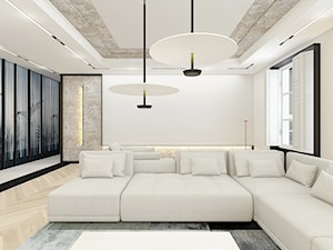 Apartament w stylu paryskim znajdujący się w zabytkowej kamienicy. - Salon, styl nowoczesny - zdjęcie od oyaa_studio