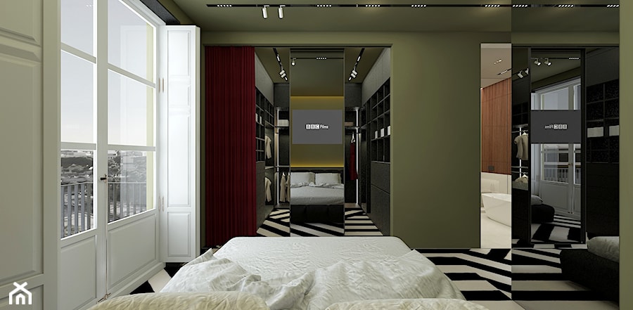 Apartament w stylu paryskim znajdujący się w zabytkowej kamienicy. - Sypialnia, styl nowoczesny - zdjęcie od oyaa_studio
