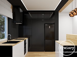 Czarno biała kuchnia - zdjęcie od Pracownia projektowania wnętrz Wymiary