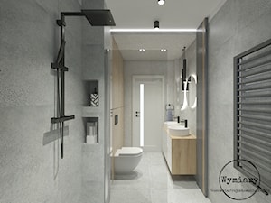 Betonowa łazienka - zdjęcie od Pracownia projektowania wnętrz Wymiary