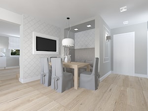 dom w stylu Hamptons - Średnia biała szara jadalnia jako osobne pomieszczenie, styl tradycyjny - zdjęcie od Aleksandra Podsiadła
