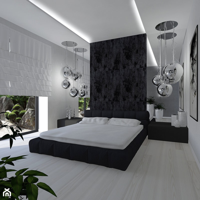 dom Rąbień - Średnia biała sypialnia, styl minimalistyczny - zdjęcie od Aleksandra Podsiadła