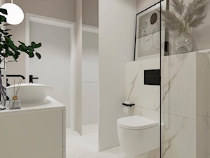 Mała łazienka w białym marmurze - Łazienka, styl nowoczesny - zdjęcie od DOMZ Interior Design