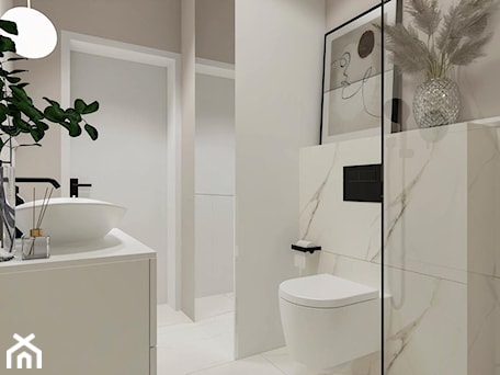 Aranżacje wnętrz - Łazienka: Mała łazienka w białym marmurze - Łazienka, styl nowoczesny - DOMZ Interior Design. Przeglądaj, dodawaj i zapisuj najlepsze zdjęcia, pomysły i inspiracje designerskie. W bazie mamy już prawie milion fotografii!
