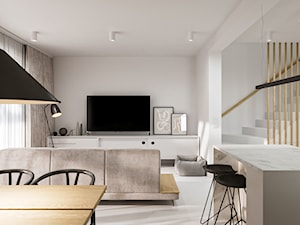 Minimalistyczna przestrzeń, wypełniona domowym ciepłem - Salon, styl minimalistyczny - zdjęcie od Lume design studio